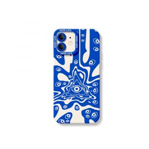 Vibrant All-Seeing Eye & Wave Pattern Silicone Case for Apple iPhone Series