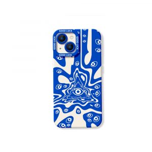 Vibrant All-Seeing Eye & Wave Pattern Silicone Case for Apple iPhone Series