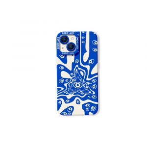 Vibrant All-Seeing Eye & Wave Pattern Silicone Case for Apple iPhone Series