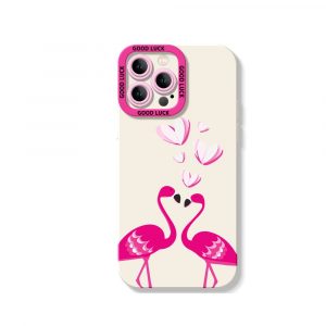 Flirty Flamingo Love Silicone Case for Apple iPhone Series