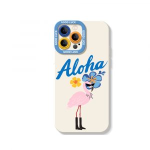 Aloha Flamingo Paradise Silicone Case for Apple iPhone Series