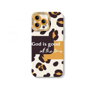 God is Good Leopard Pattern Silicone Case for Apple iPhone Series