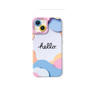 Pastel Waves & Hello Charm Silicone Case for Apple iPhone Series