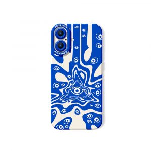 Vibrant All-Seeing Eye & Wave Pattern Silicone Case for Apple iPhone Series
