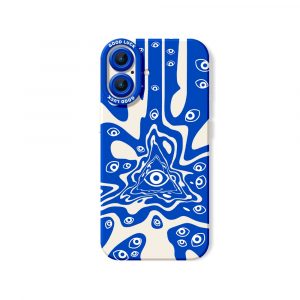 Vibrant All-Seeing Eye & Wave Pattern Silicone Case for Apple iPhone Series