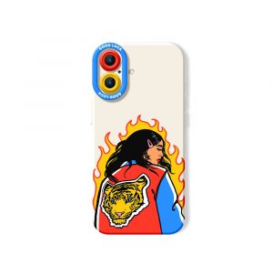 Fierce Flames & Tiger Guardian Silicone Case for Apple iPhone Series - iPhone 17, White