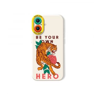 Tiger and Rose Design Silicone Case for Apple iPhone Series - iPhone 17, White