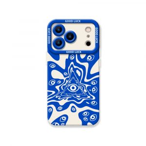 Vibrant All-Seeing Eye & Wave Pattern Silicone Case for Apple iPhone Series