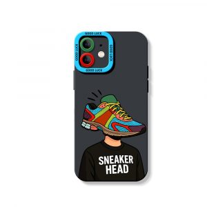 Sneaker Head Vibe Colorful Collage Silicone Case for Apple iPhone Series