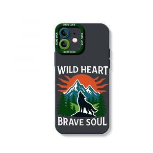 Wild Heart Brave Soul Mountain Wolves Silicone Case for Apple iPhone Series