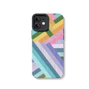 Geometric Colorburst Silicone Case for Apple iPhone Series.