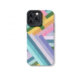 Geometric Colorburst Silicone Case for Apple iPhone Series.