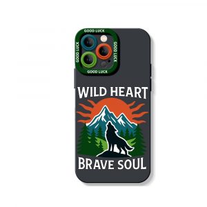 Wild Heart Brave Soul Mountain Wolves Silicone Case for Apple iPhone Series
