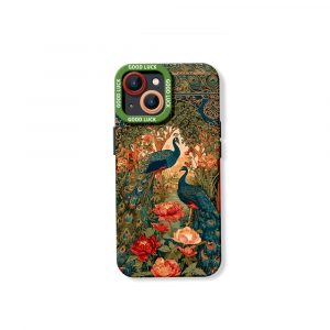 Elegant Peacock Garden Silicone Case for Apple iPhone Series