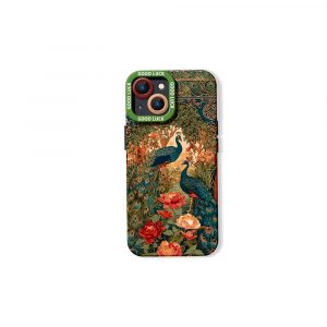 Elegant Peacock Garden Silicone Case for Apple iPhone Series