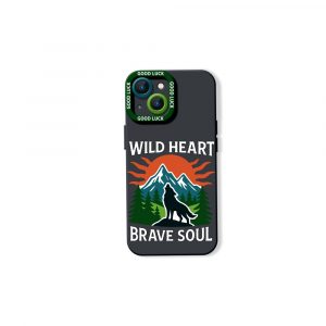 Wild Heart Brave Soul Mountain Wolves Silicone Case for Apple iPhone Series