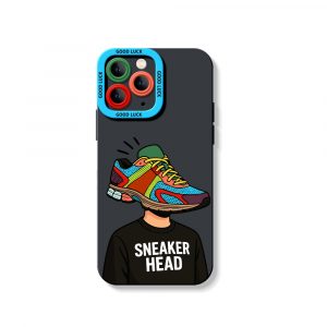 Sneaker Head Vibe Colorful Collage Silicone Case for Apple iPhone Series