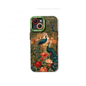 Elegant Peacock Garden Silicone Case for Apple iPhone Series