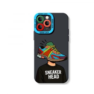 Sneaker Head Vibe Colorful Collage Silicone Case for Apple iPhone Series