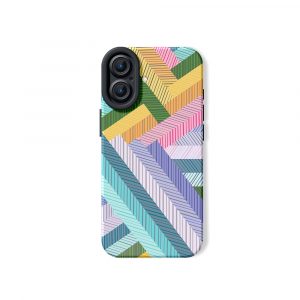 Geometric Colorburst Silicone Case for Apple iPhone Series.