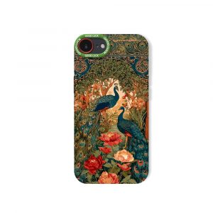 Elegant Peacock Garden Silicone Case for Apple iPhone Series