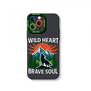 Wild Heart Brave Soul Mountain Wolves Silicone Case for Apple iPhone Series