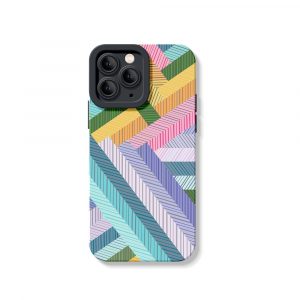 Geometric Colorburst Silicone Case for Apple iPhone Series.