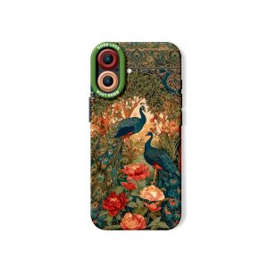 Elegant Peacock Garden Silicone Case for Apple iPhone Series