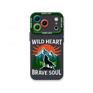 Wild Heart Brave Soul Mountain Wolves Silicone Case for Apple iPhone Series