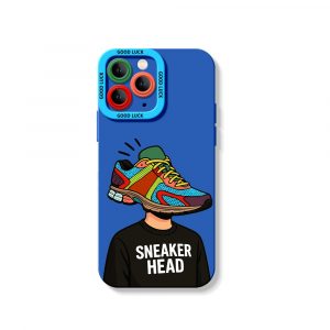 Sneaker Head Vibe Colorful Collage Silicone Case for Apple iPhone Series
