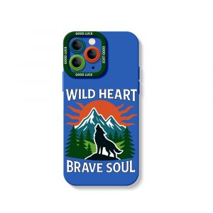 Wild Heart Brave Soul Mountain Wolves Silicone Case for Apple iPhone Series