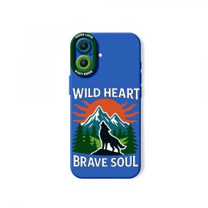 Wild Heart Brave Soul Mountain Wolves Silicone Case for Apple iPhone Series - iPhone 17, Blue
