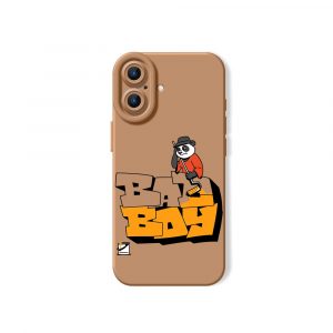 Vintage Panda Cool Bad Boy Silicone Case for Apple iPhone Series - iPhone 17, Brown