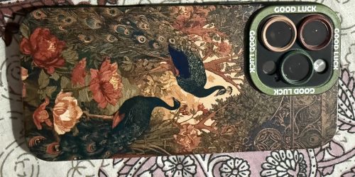 Click to view full screen Elegant Peacock Garden Silicone Case for Apple iPhone Series photo review
