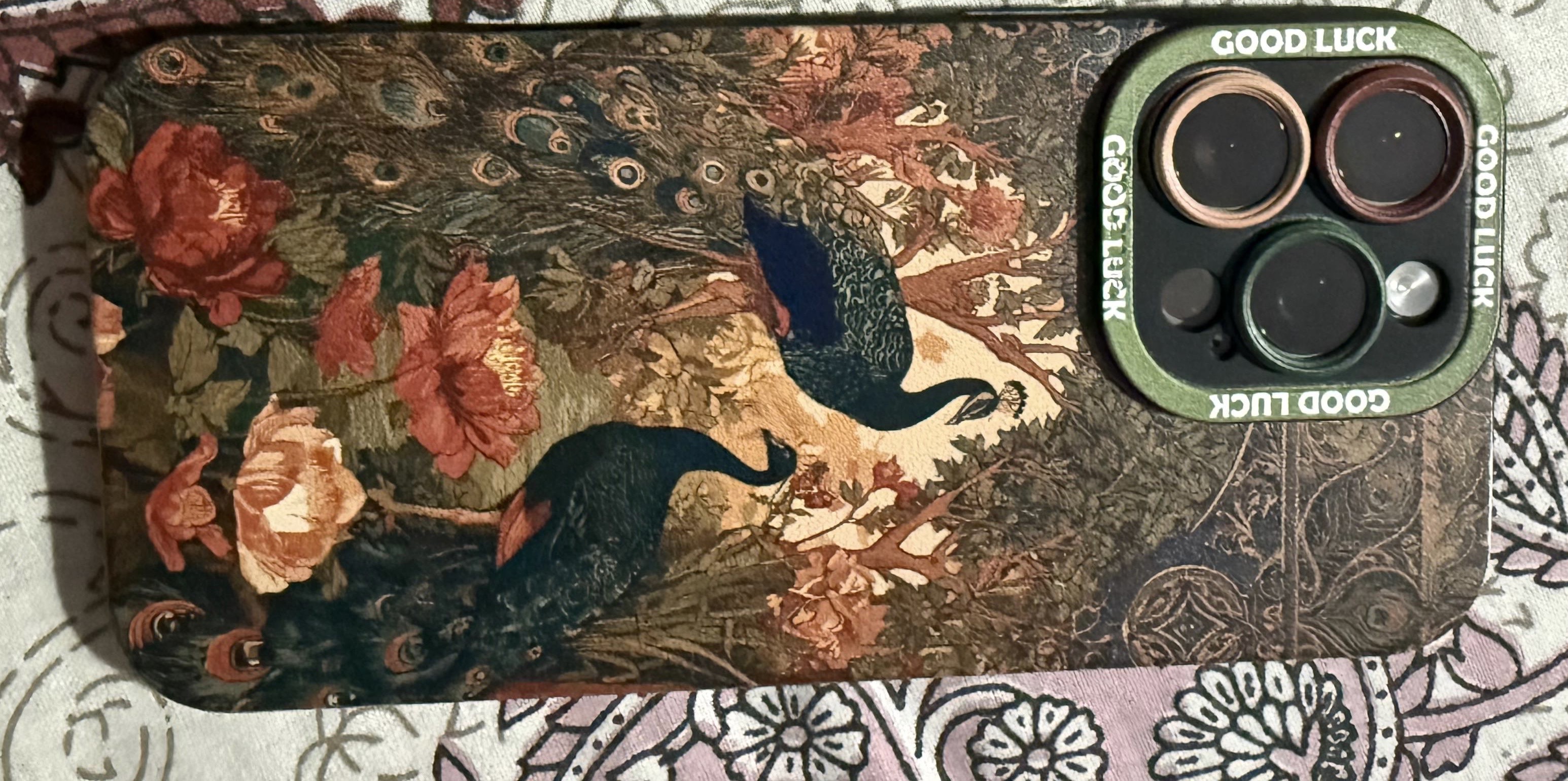 Customer photo of Elegant Peacock Garden Silicone Case for Apple iPhone Series
