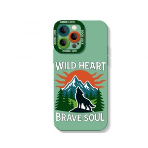 Wild Heart Brave Soul Mountain Wolves Silicone Case for Apple iPhone Series