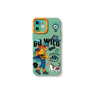 Adventure Awaits Vibrant Hiker Design Silicone Case for Apple iPhone Series