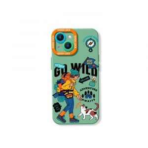Adventure Awaits Vibrant Hiker Design Silicone Case for Apple iPhone Series
