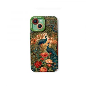 Elegant Peacock Garden Silicone Case for Apple iPhone Series