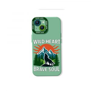 Wild Heart Brave Soul Mountain Wolves Silicone Case for Apple iPhone Series