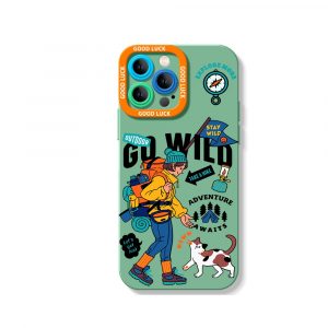 Adventure Awaits Vibrant Hiker Design Silicone Case for Apple iPhone Series