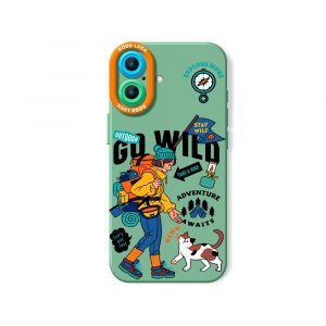 Adventure Awaits Vibrant Hiker Design Silicone Case for Apple iPhone Series