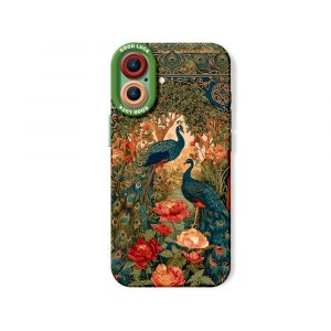 Elegant Peacock Garden Silicone Case for Apple iPhone Series