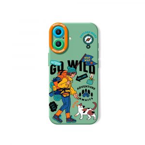 Adventure Awaits Vibrant Hiker Design Silicone Case for Apple iPhone Series