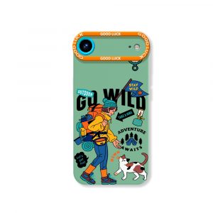 Adventure Awaits Vibrant Hiker Design Silicone Case for Apple iPhone Series