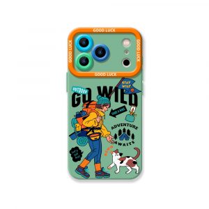 Adventure Awaits Vibrant Hiker Design Silicone Case for Apple iPhone Series