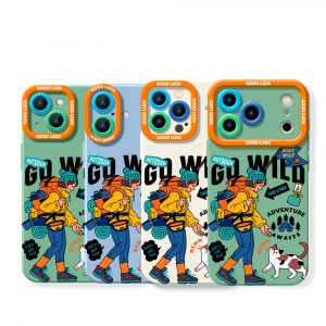 Adventure Awaits: Vibrant Hiker Design Silicone Case for Apple iPhone Series