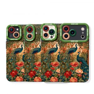 Elegant Peacock Garden Silicone Case for Apple iPhone Series