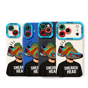 Sneaker Head Vibe Colorful Collage Silicone Case for Apple iPhone Series