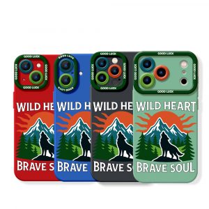 Wild Heart Brave Soul Mountain Wolves Silicone Case for Apple iPhone Series